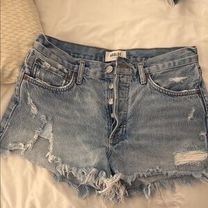 AGOLDE Women's Distressed Denim Shorts - Blue
